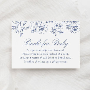 Tarjeta De Recepción Dusty Blue Floral Chinoiserie Libros para bebés