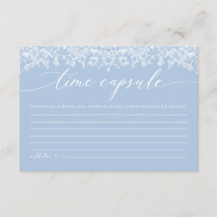 Tarjeta De Recepción Dusty Blue Floral Time Capsule Bridal Shower Card