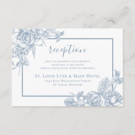 Tarjeta De Recepción Dusty Blue Floral Wedding