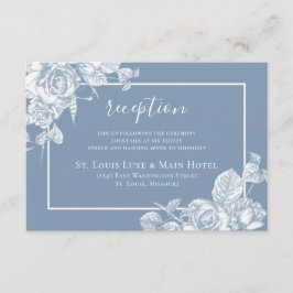 Tarjeta De Recepción Dusty Blue Floral Wedding