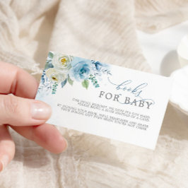 Tarjeta De Recepción Dusty Blue Flowers Book for Baby Enclosure Card