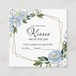 Tarjeta De Recepción Dusty Blue Geometric Adivinan Cuántos Besos De Tar