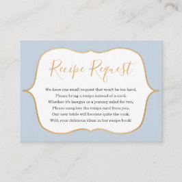 Tarjeta De Recepción Dusty Blue Gold Request Enclosure Card