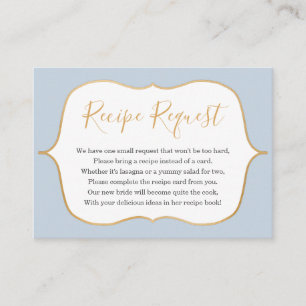 Tarjeta De Recepción Dusty Blue Gold Request Enclosure Card
