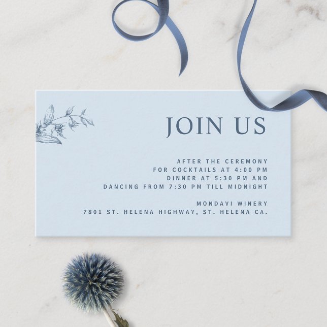 Tarjeta De Recepción Dusty Blue, Moda Moderna, Únete a nuestro Boda de  (Subido por el creador)