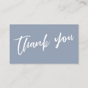 Tarjeta De Recepción Dusty Blue Modern Boda de escritura a mano Gracias