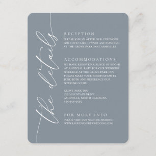 Tarjeta De Recepción Dusty Blue Modern Boda Minimalista 2