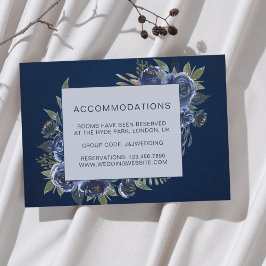 Tarjeta De Recepción Dusty Blue Navy Champagne Boda de Marfil