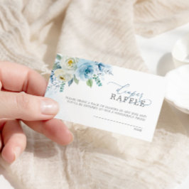 Tarjeta De Recepción Dusty Blue Rosa Flores Diaper Raffle Ticket