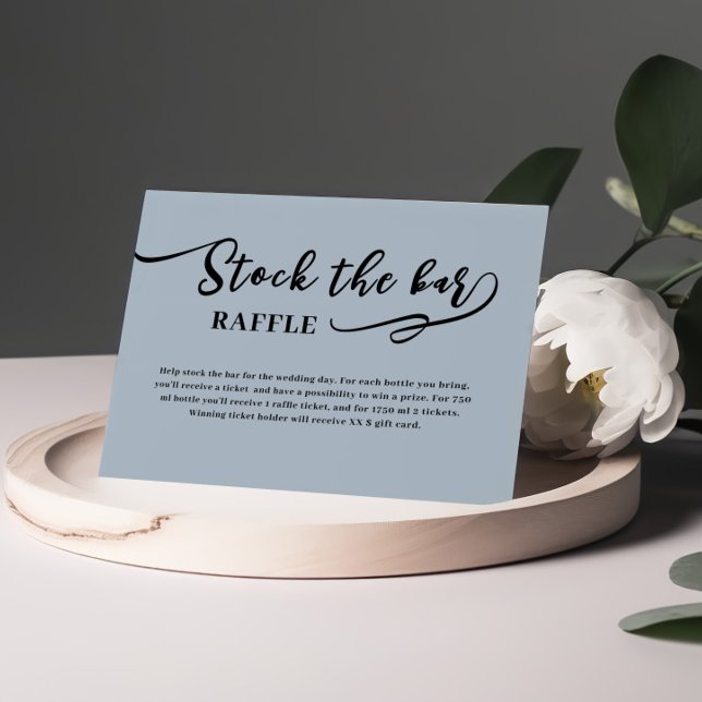 Tarjeta De Recepción Dusty Blue Script Abastece la barra Despedida de s (Subido por el creador)