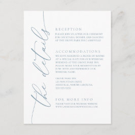 Tarjeta De Recepción Dusty Blue Simple Elegant Wedding 2