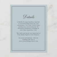 Dusty Blue Simple Elegant Wedding Details