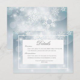 Tarjeta De Recepción Dusty Blue Snowflake Sky Modern Details Boda