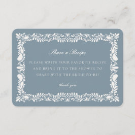 Tarjeta De Recepción Dusty Blue Talavera Tile Compartir receta Insertar