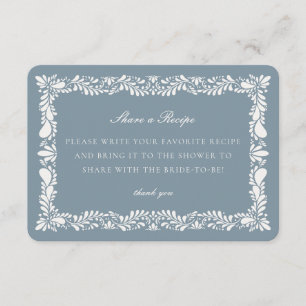 Tarjeta De Recepción Dusty Blue Talavera Tile Compartir receta Insertar