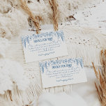 Tarjeta De Recepción Dusty Blue Vintage Floral Nurs Baby Shower<br><div class="desc">Dusty Blue Whimsical Floral Baby Shower</div>