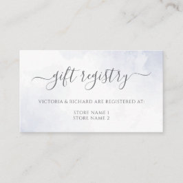 Tarjeta De Recepción Dusty Blue Watercolor Floral Boda Botánico
