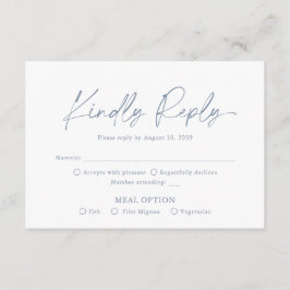 Tarjeta De Recepción Dusty Blue Wedding RSVP Card