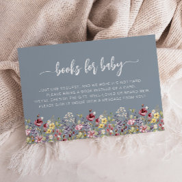 Tarjeta De Recepción Dusty Blue Wildflower Baby Shower Solicitud de lib