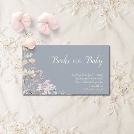 Tarjeta De Recepción Dusty Blue Wildflower Books for Baby