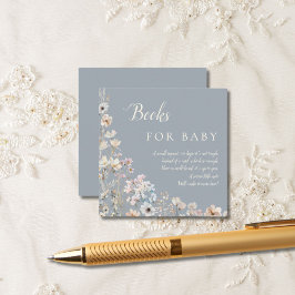 Tarjeta De Recepción Dusty Blue Wildflower Books for Baby