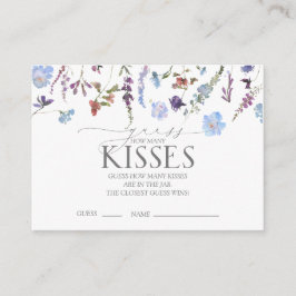 Tarjeta De Recepción Dusty Blue Wildflower Bridal Shower Game