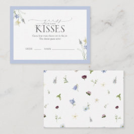 Tarjeta De Recepción Dusty Blue Wildflower Bridal Shower Game
