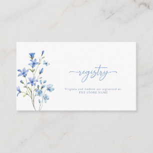 Tarjeta De Recepción Dusty Blue Wildflower Bridal Shower Registro de re