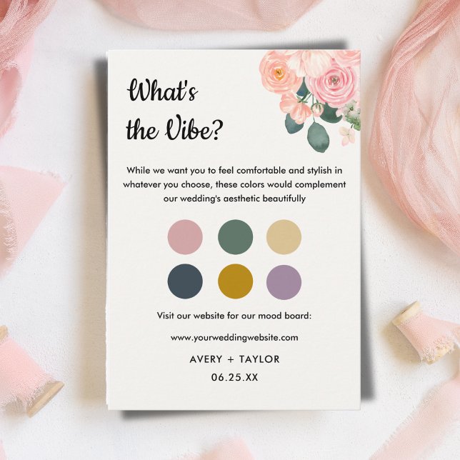 Tarjeta De Recepción Dusty Blush Pink Wedding Guest Dress Code Card (Dusty Blush Pink Wedding Guest Dress Code Card)