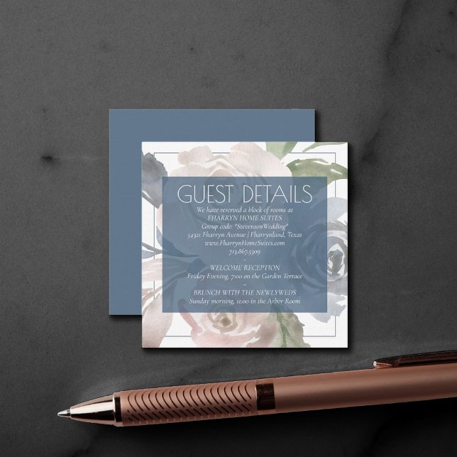 Tarjeta De Recepción Dusty Floral | Detalles del Boda Smoky Soft Pastel (Subido por el creador)