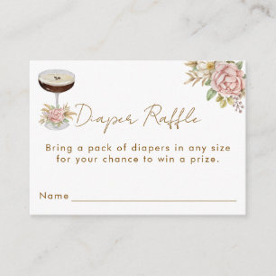 Tarjeta De Recepción Dusty Pink Martini Sorteo de Pañales Baby Shower