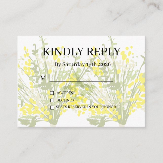 Tarjeta De Recepción Dusty Purple Silver Gray Floral Rustic RSVP Card (Anverso)