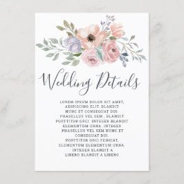 Tarjeta De Recepción Dusty rosas rosadas Bodas florales de verano medio