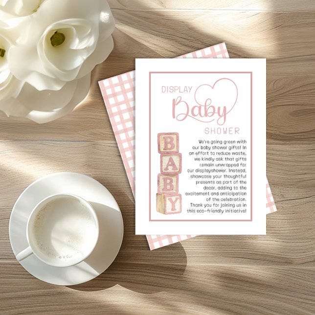 Tarjeta De Recepción Dusty Rose Display Shower Card | Unwrapped Gifts  (Display Baby Shower)