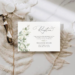 Tarjeta de recepción Dusty Sage Green Wedding