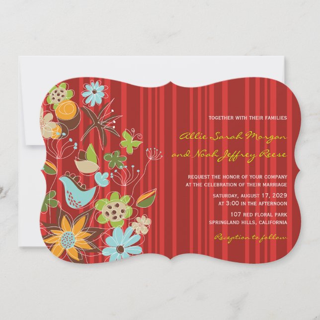 Tarjeta de recepción e invitación a la boda en el  (Anverso)