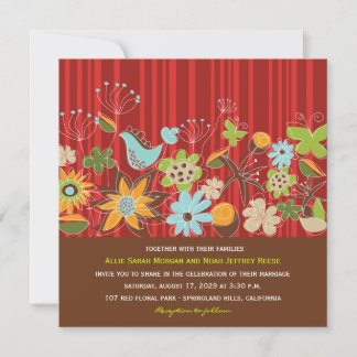 Tarjeta de recepción e invitación a la boda en el 