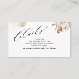 Tarjeta De Recepción Earthy Blooms Beige Detalles/Sitio Web De Algunos 