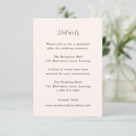 Tarjeta De Recepción Earthy Neutral Modern Wedding