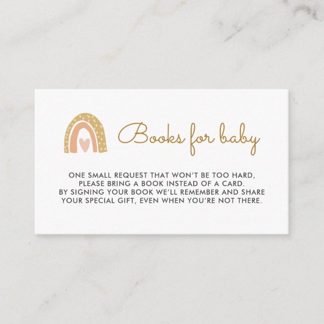 Tarjeta De Recepción Earthy Rainbow Baby Shower Boys for Baby Insert (Anverso)