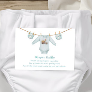 Tarjeta De Recepción Easter Diaper Raffle Blue Boy Baby Shower
