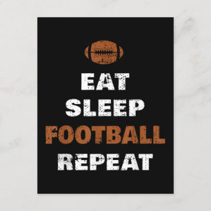 Tarjeta De Recepción Eat Sleep Football Repetir el amor Vintage Gi