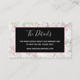 Tarjeta De Recepción Ebony Vanilla Strawberry Hydrangeas Boda