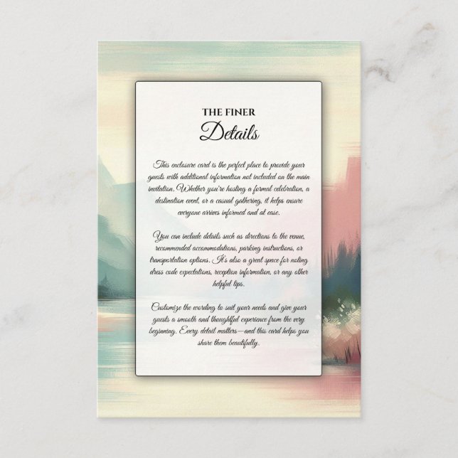 Tarjeta De Recepción Ecos suaves de las montañas (Anverso)