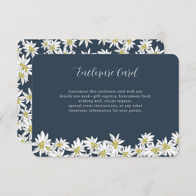 Tarjeta De Recepción Edelweiss Verde Salvia Bodas Personalizadas de Reg (Anverso / Reverso)