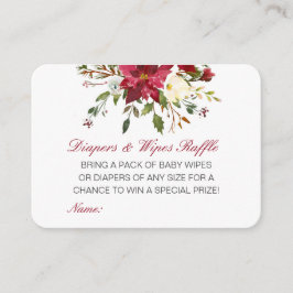 Tarjeta De Recepción Editable Diapers Wipes Raffle Baby Shower Inserts