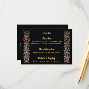 Tarjeta De Recepción Editable medieval floral iluminado