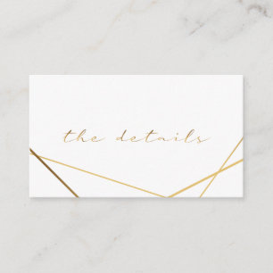 Tarjeta De Recepción Efecto dorado, geométrico, el boda de detalles