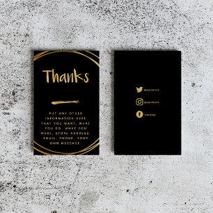 Tarjeta De Recepción Efecto dorado, negro gracias a los vínculos social