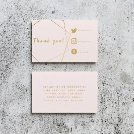 Tarjeta De Recepción Efecto rosa y oro Vínculos sociales Insertar tarje